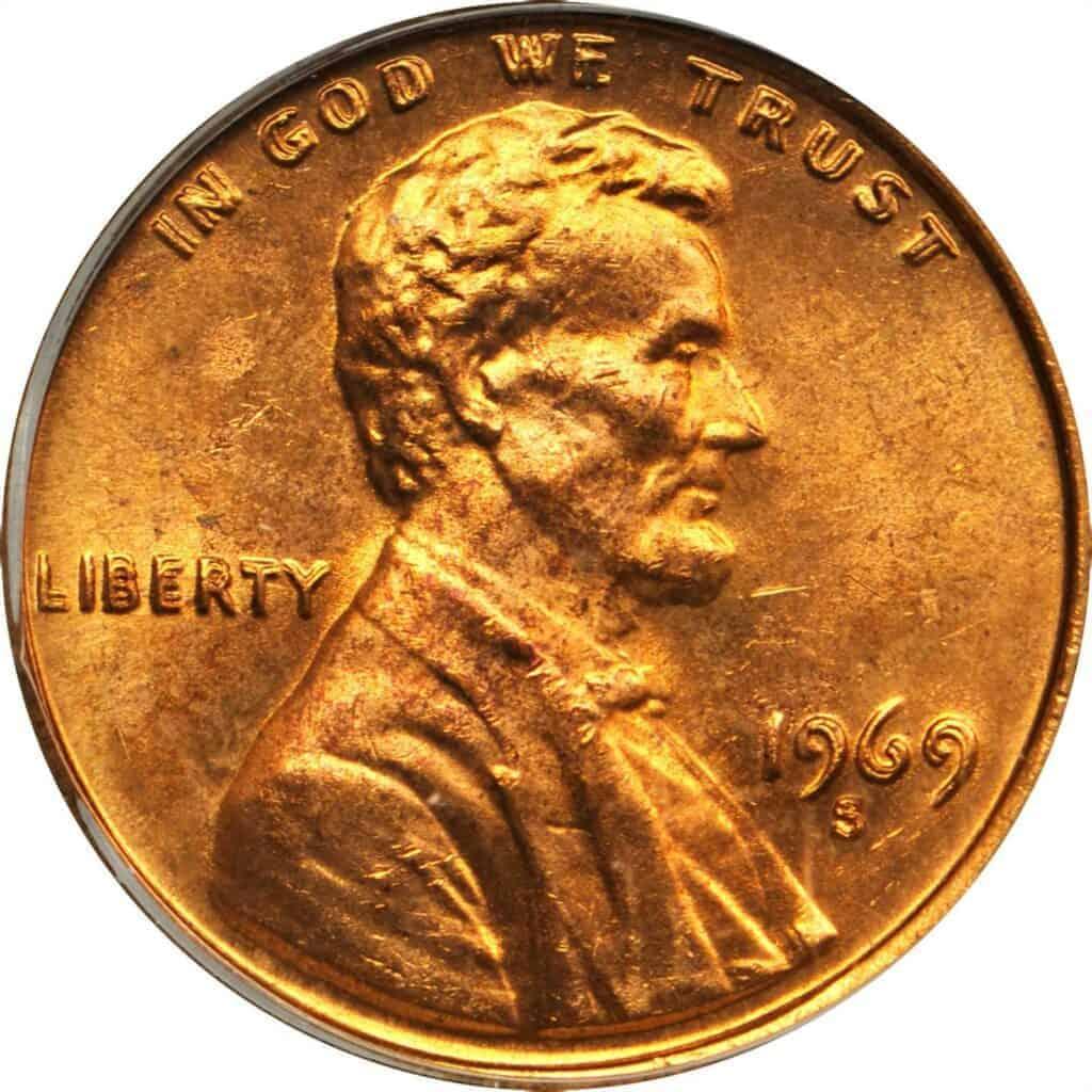 The obverse of the 1969 Penny