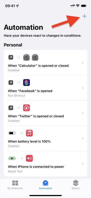 Open the Shortcuts app