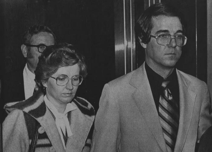 Candy Montgomery and her husband, Pat, after her murder trial